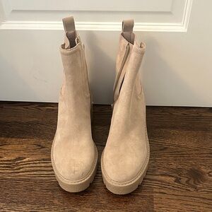Chelsea & Violet Beige Ankle Booties